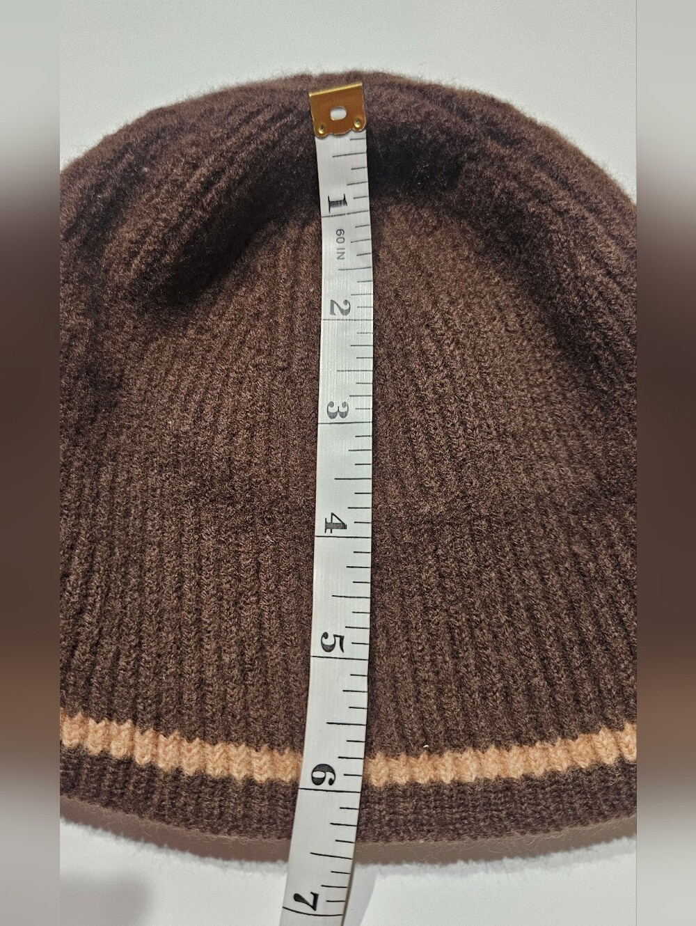 Coach Brown Knit Beanie Hat One Size Pre-Owned - Picture 5 of 7